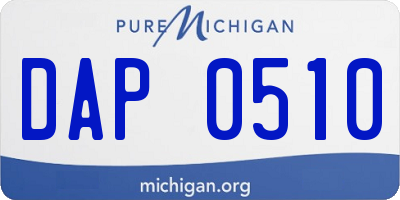 MI license plate DAP0510