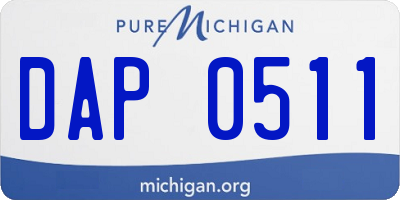 MI license plate DAP0511