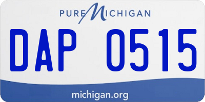 MI license plate DAP0515