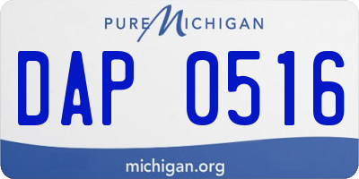 MI license plate DAP0516