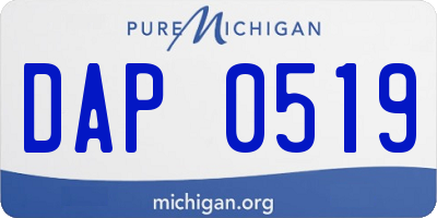 MI license plate DAP0519