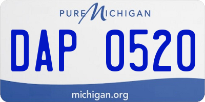 MI license plate DAP0520