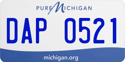 MI license plate DAP0521