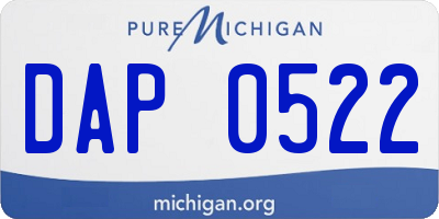 MI license plate DAP0522