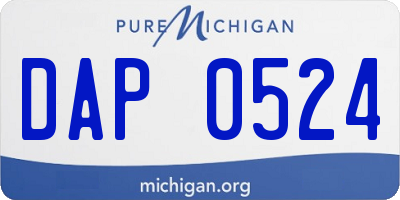 MI license plate DAP0524