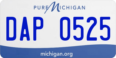 MI license plate DAP0525