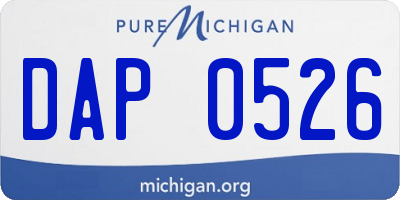 MI license plate DAP0526