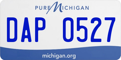 MI license plate DAP0527