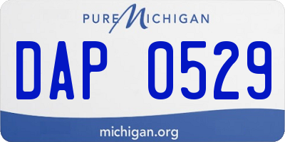 MI license plate DAP0529