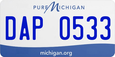 MI license plate DAP0533