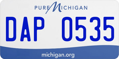 MI license plate DAP0535