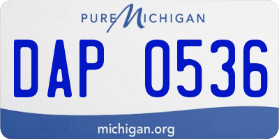 MI license plate DAP0536