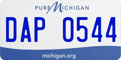 MI license plate DAP0544