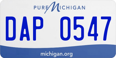 MI license plate DAP0547