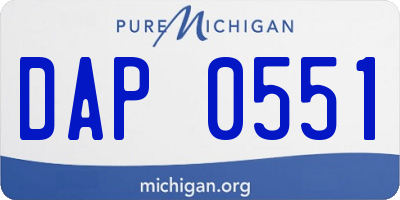 MI license plate DAP0551