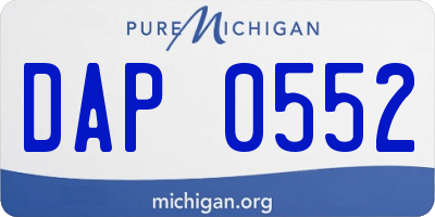 MI license plate DAP0552