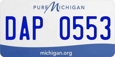 MI license plate DAP0553