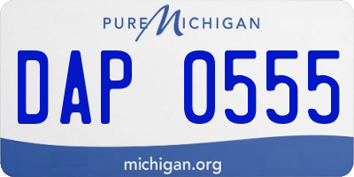 MI license plate DAP0555