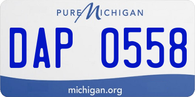 MI license plate DAP0558