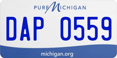 MI license plate DAP0559