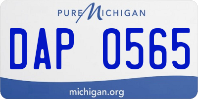 MI license plate DAP0565