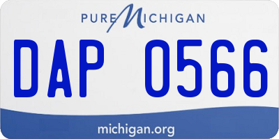 MI license plate DAP0566