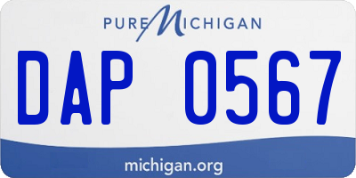 MI license plate DAP0567