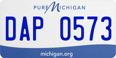 MI license plate DAP0573