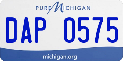 MI license plate DAP0575