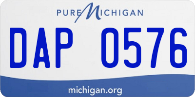 MI license plate DAP0576