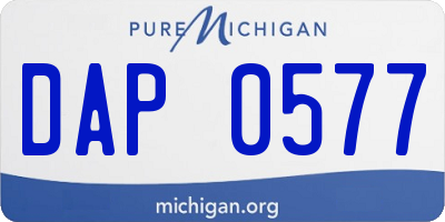 MI license plate DAP0577