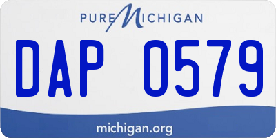 MI license plate DAP0579