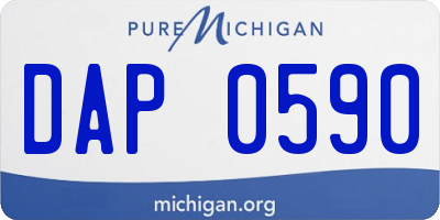 MI license plate DAP0590