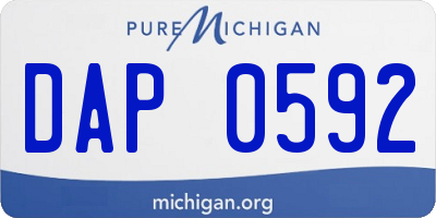 MI license plate DAP0592