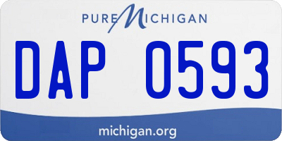 MI license plate DAP0593