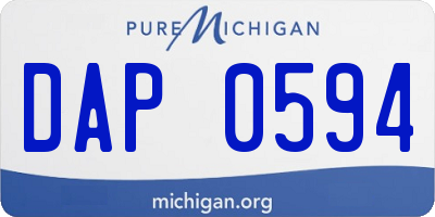 MI license plate DAP0594
