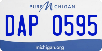 MI license plate DAP0595