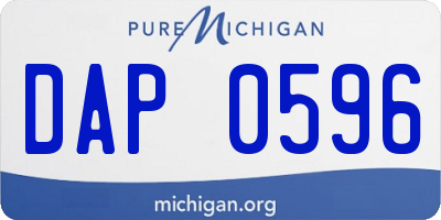 MI license plate DAP0596