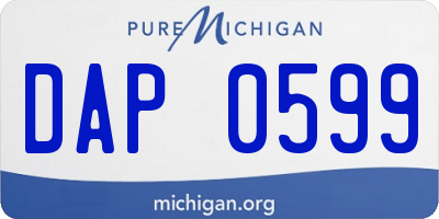 MI license plate DAP0599