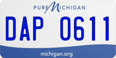 MI license plate DAP0611