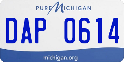 MI license plate DAP0614
