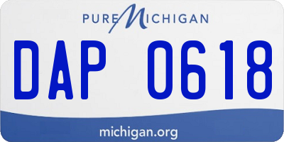 MI license plate DAP0618
