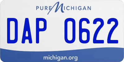 MI license plate DAP0622