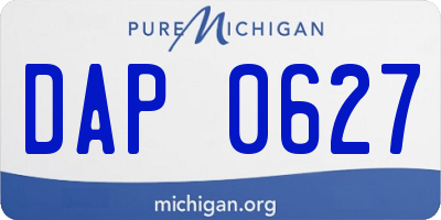 MI license plate DAP0627