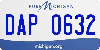 MI license plate DAP0632