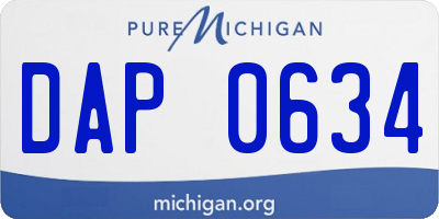MI license plate DAP0634