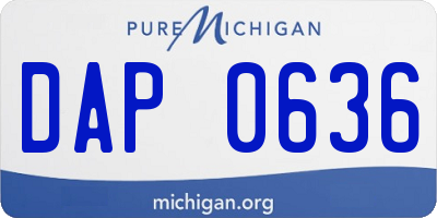 MI license plate DAP0636