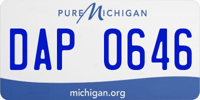 MI license plate DAP0646