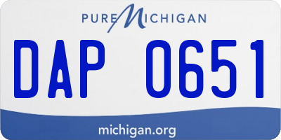 MI license plate DAP0651