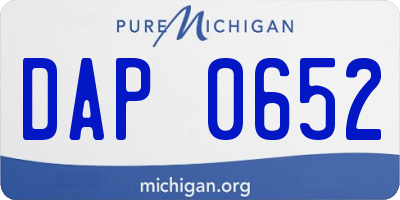MI license plate DAP0652